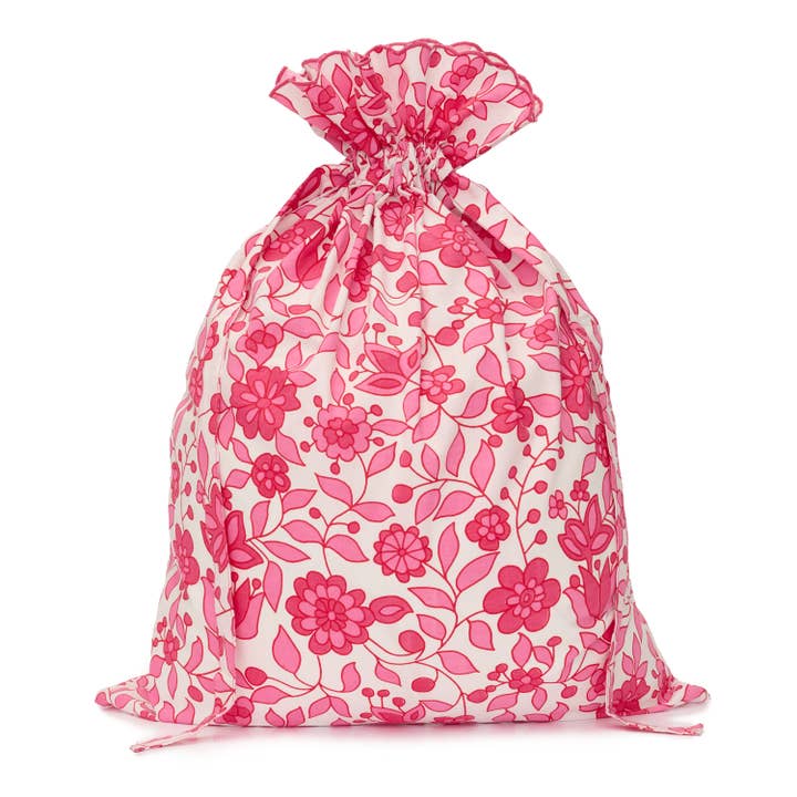 Bridie & Bert - Wholesale Laundry Bag - Floral Drawstring Laundry Bag | Fuchsia