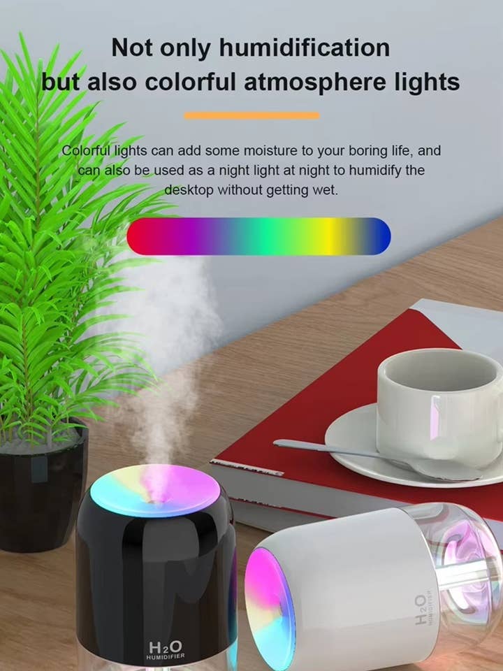 .1205 Humidificador Difusor Mini Transparente LED Colorido SI-29149 para venta al por mayor de 42POPS