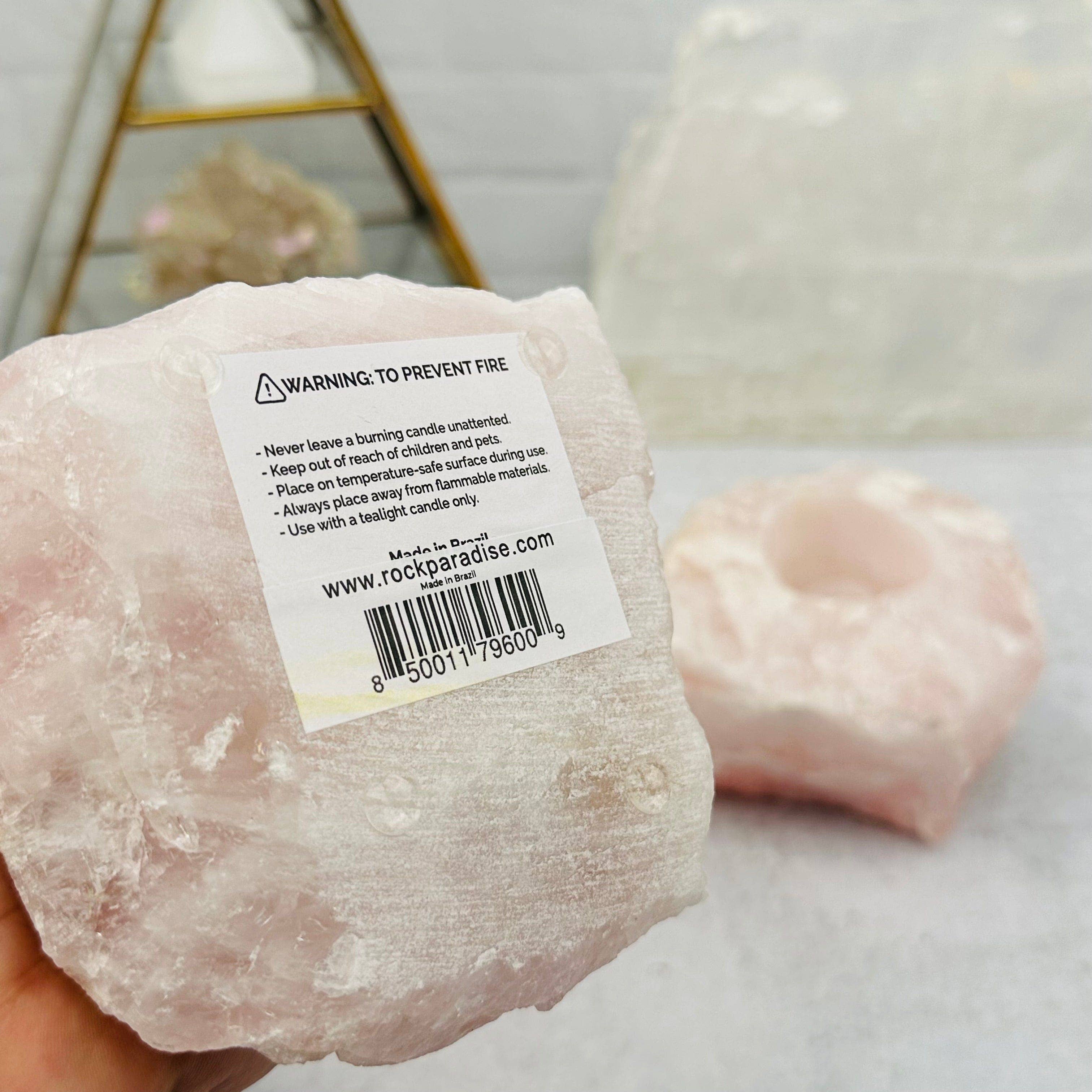 Rock Paradise - Wholesale Candle Holder - WHOLESALE Crystals - Case Pack BULK LOT - BUY THE BOX 🌸 20 Rose Quartz "B" Candle Holders - SAVINGS13