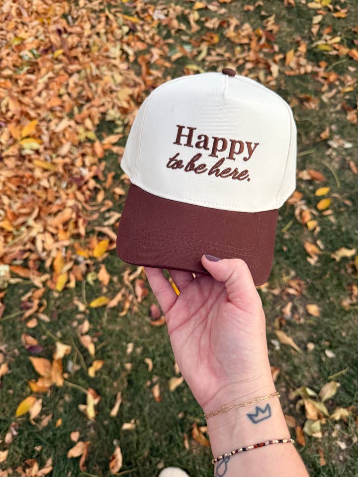 Happy to be here Structured Canvas Hat for wholesale by Happy Fits
