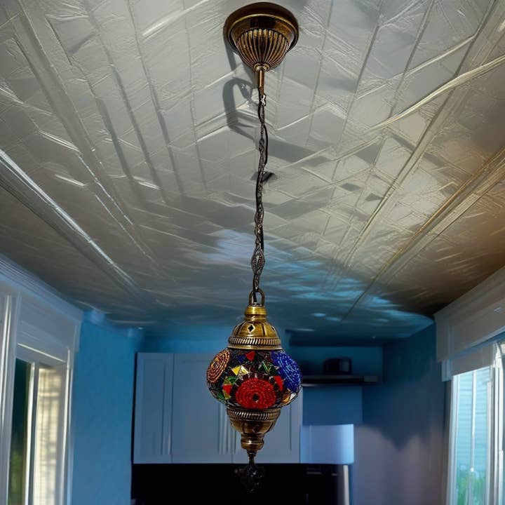 Handgefertigter Mosaikglas-Kronleuchter im mediterranen Stil #6 für den Großhandel von Etnico del Mondo