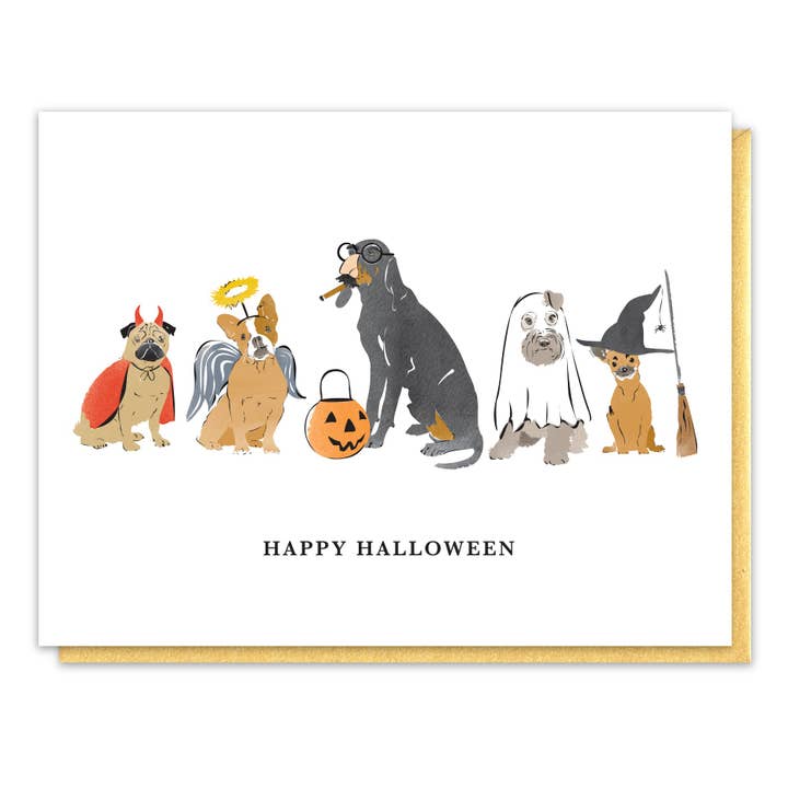 Halloween Costume Dogs Card for wholesale by Driscoll Design