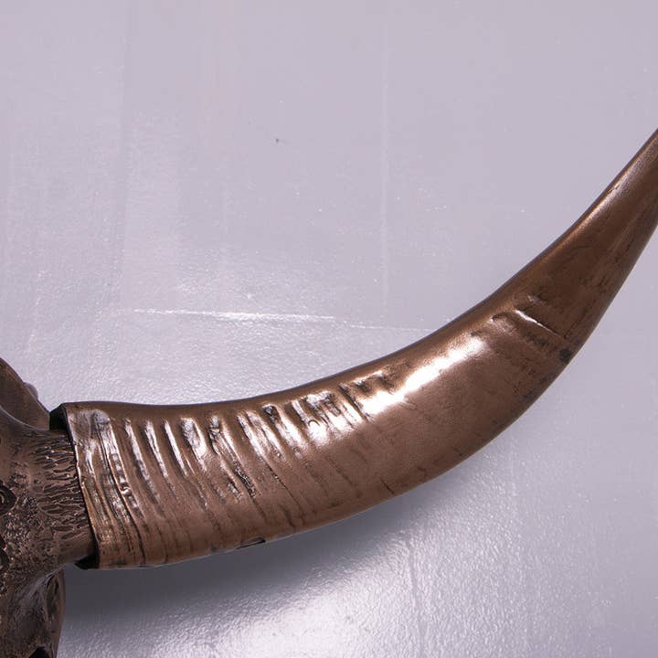 LM Treasures - Wholesale Wall Accent - Bronze Bull Skull Life Size Statue