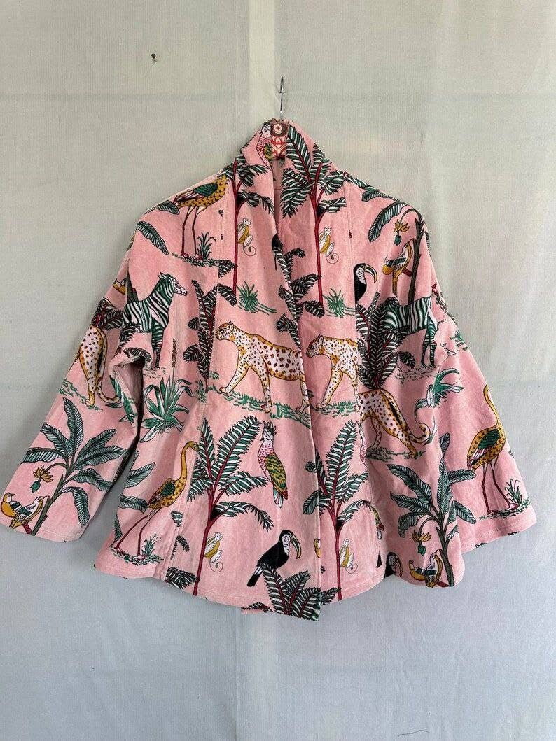 Bhawana Handicrafts - Wholesale Jacket – Women's - 5 Piece Lot, Cotton Velvet Short Jacket Style Kimono Coats2