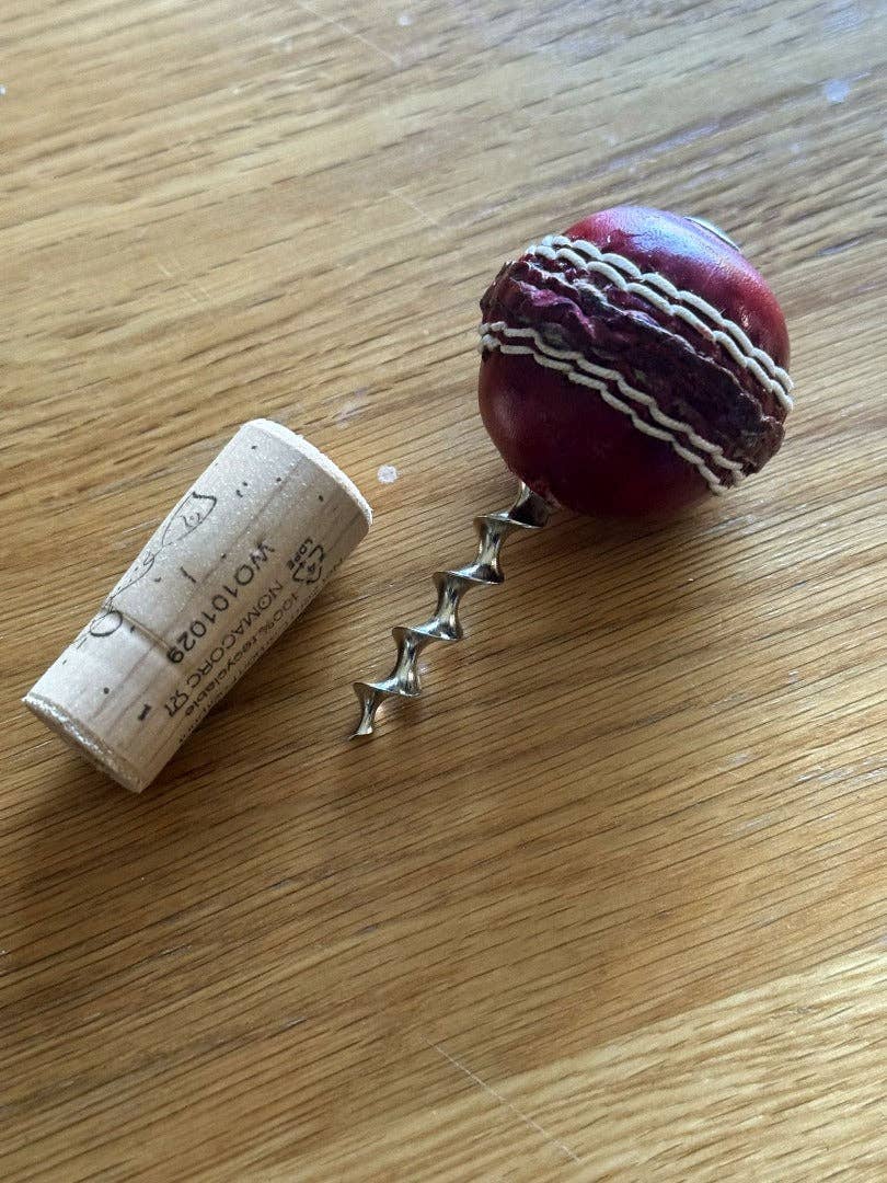 SPORTGIFTZ – wholesale Bottle/wine opener – CRICKET-GIFTS - Mini Cricket Ball Wine Opener | Hand Made in UK | 4cm Ball & Metal Auger | Easy Wine Cork Removal | Not for Synthetic Corks3