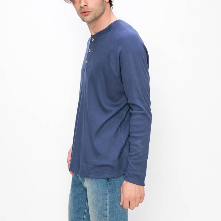 Coin 1804 - Wholesale T-Shirt - Men's - BABY THERMAL LONG SLEEVE HENLEY6
