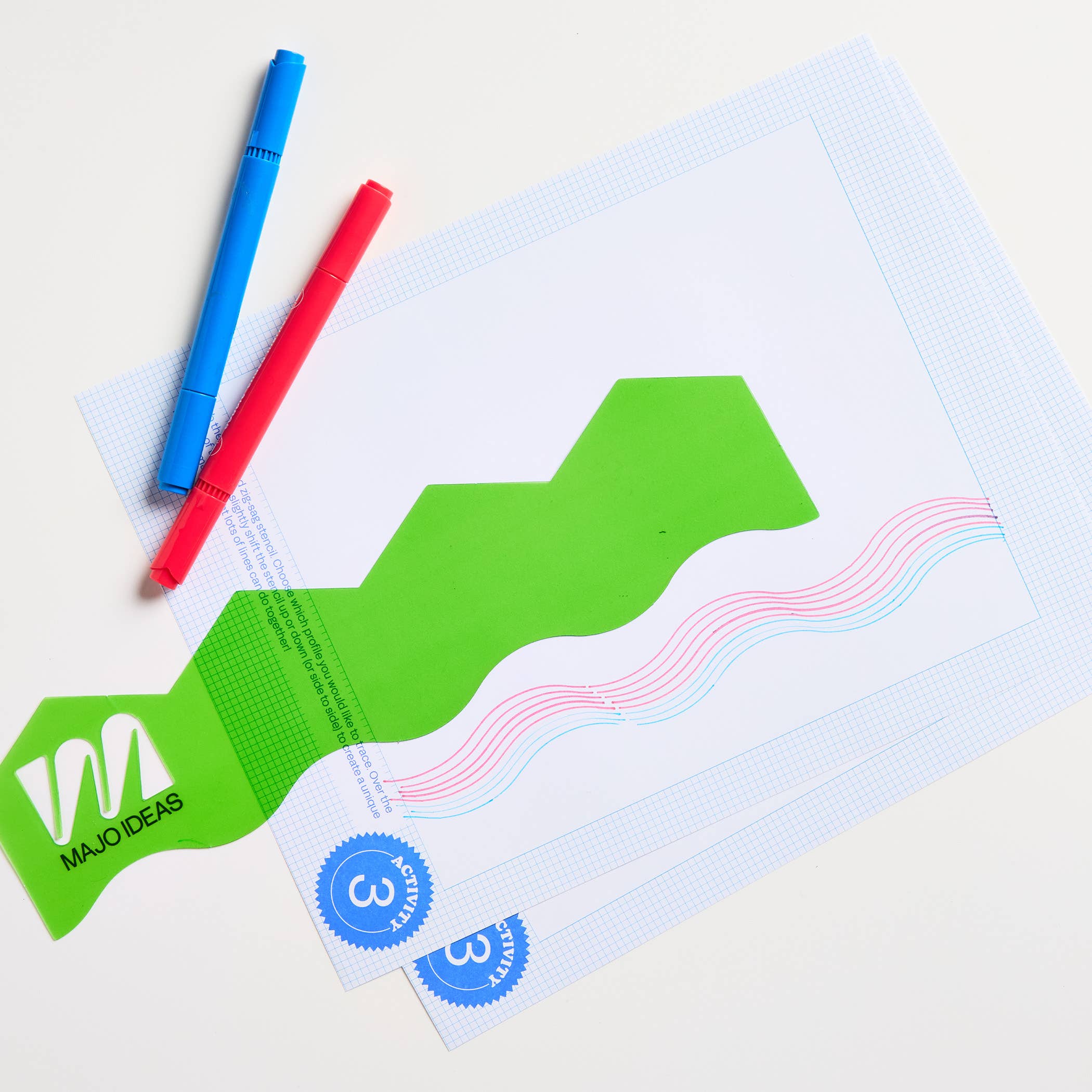 MAJO IDEAS – wholesale DIY craft kit – Child – VOL ①② — OP ART Sticker Based Art Pack8