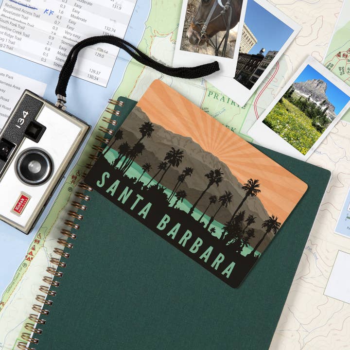 Lantern Press - Vente Cartes postales - CARTE POSTALE EN BOIS Santa Barbara, Californie, Palmiers5