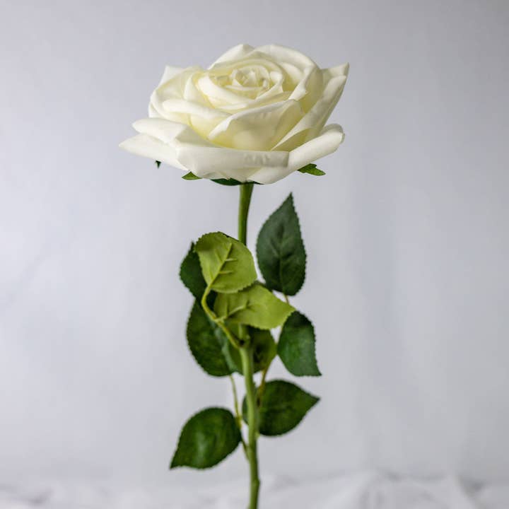 Realistic Artificial Flowers - Venta al por mayor Flores artificiales - Rosa blanca natural con toque real, flores artificiales realistas