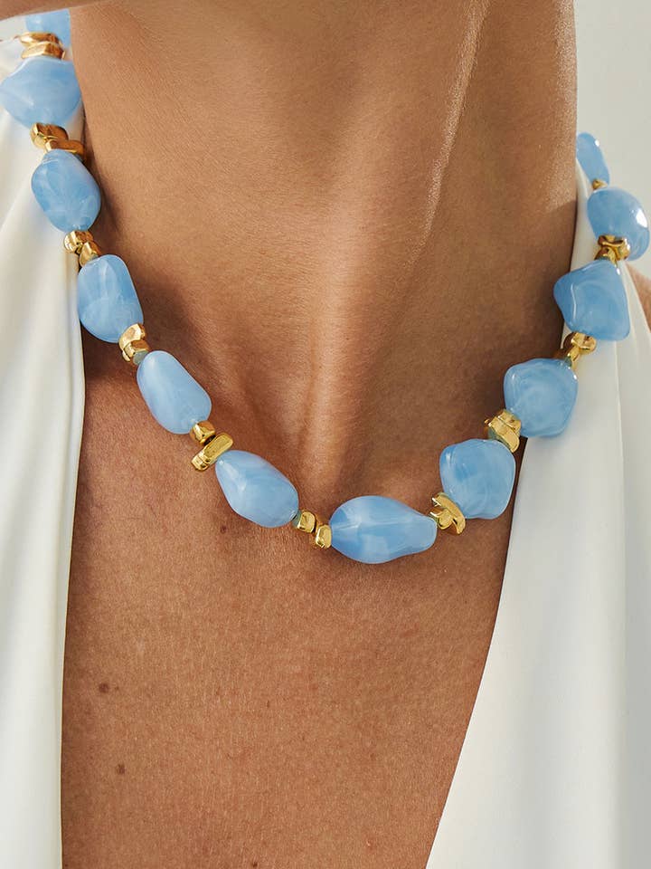 Collana con Perline di Pietra Rossa Massiccia per la vendita all'ingrosso da parte di Lyonlee