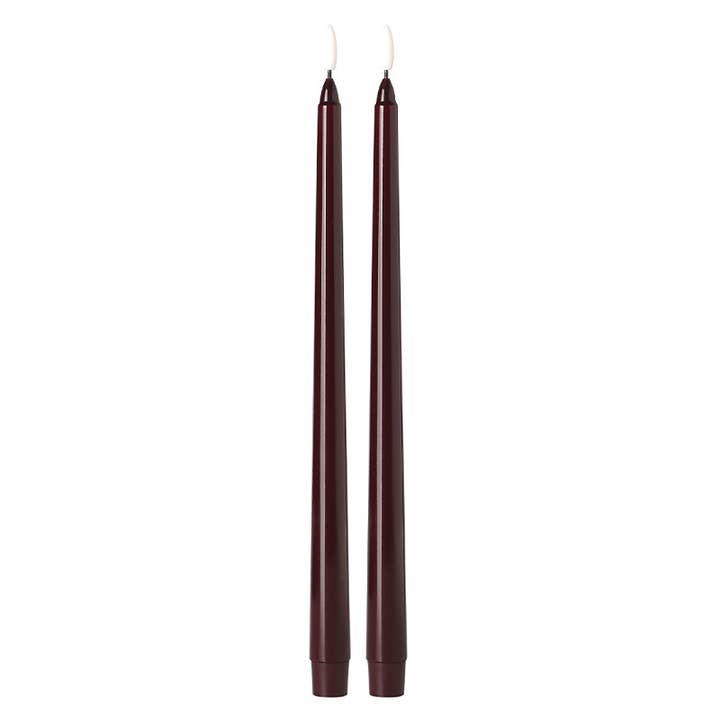WINE REDTAPER CANDLE PR 15 INCH for wholesale by Koppers Home