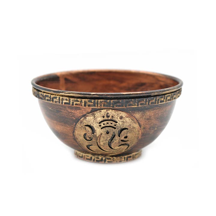Copper Smudge Bowl (4 in.) - Ganesha for wholesale by Designs by Deekay Inc.