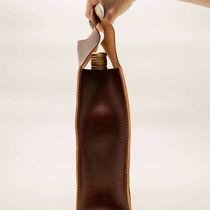 Lindy Leather - Wholesale Wine Tote - Leather Wine Tote5