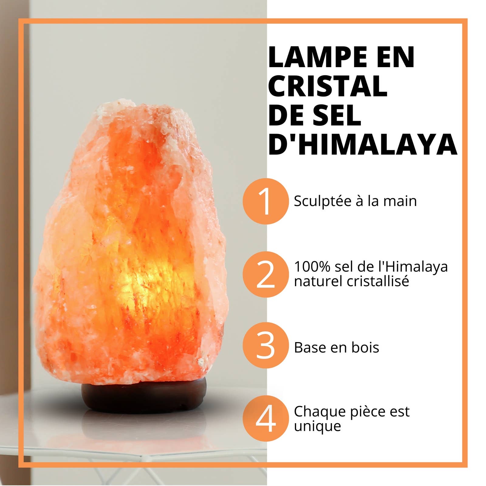 Zen'Arôme - Wholesale Salt Lamp - Himalayan Salt Lamp Raw Shape 2 to 3 kg1