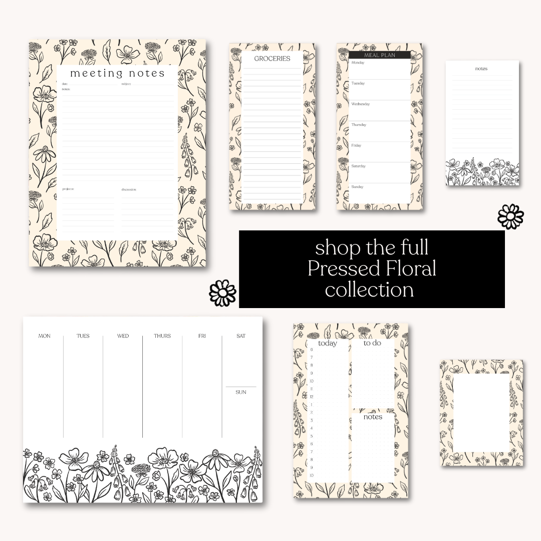 Elyse Breanne Design - Wholesale Planner - Geperste Bloemen Wekelijkse Planner Notitieblok1