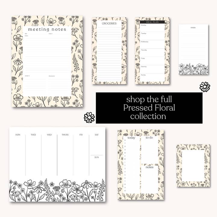 Elyse Breanne Design - Wholesale Planner - Geperste Bloemen Wekelijkse Planner Notitieblok1