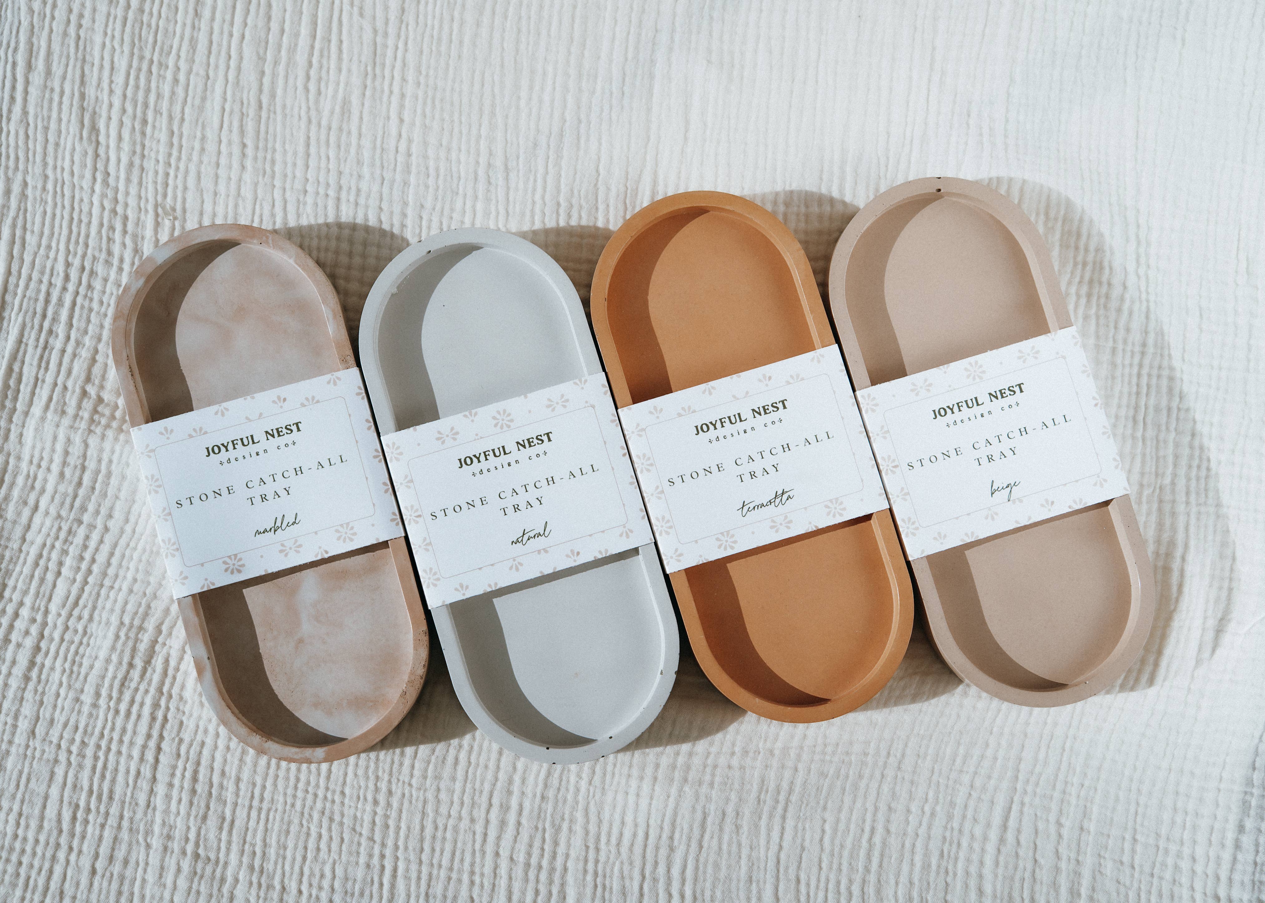 Joyful Nest Design Co. - Wholesale Decorative Tray - Decorative Tray | Oval Concrete Tray | Soap Bottle Tray 6