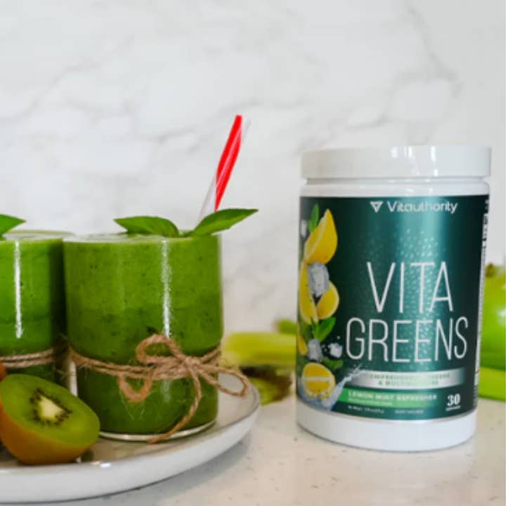 Vitauthority - Wholesale Protein/Superfood Powder - Vita Greens Powder: Immunity & Gut Health, Lemon Mint1