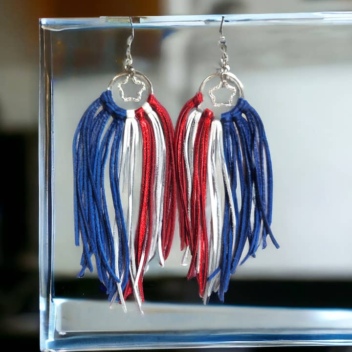 4th of July Hoop Earrings for wholesale by Bushleys Beauties, LLC