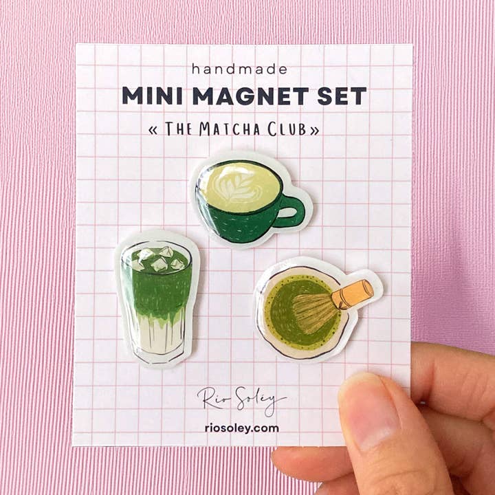Håndlavet Mini Magnet Sæt – The Matcha Club for engroshandel hos Rio Soléy