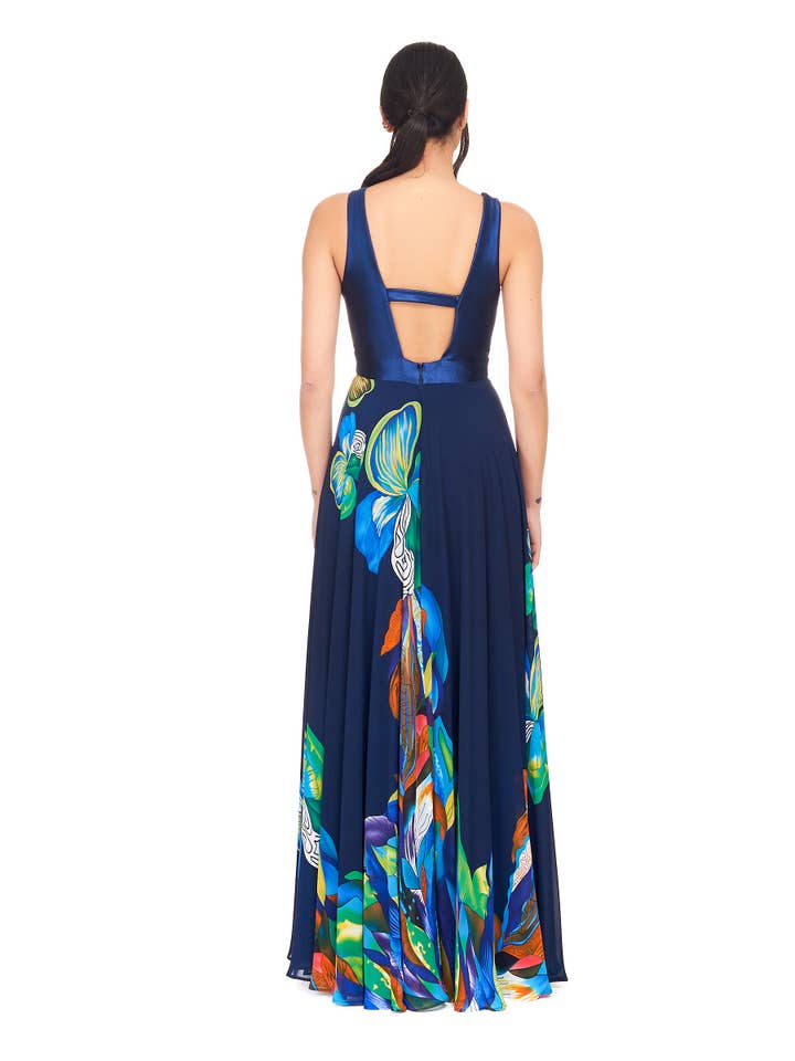 Kuea Italian Style - Vente Robe de soirée – femme - Robe à motifs et fente sur le devant5