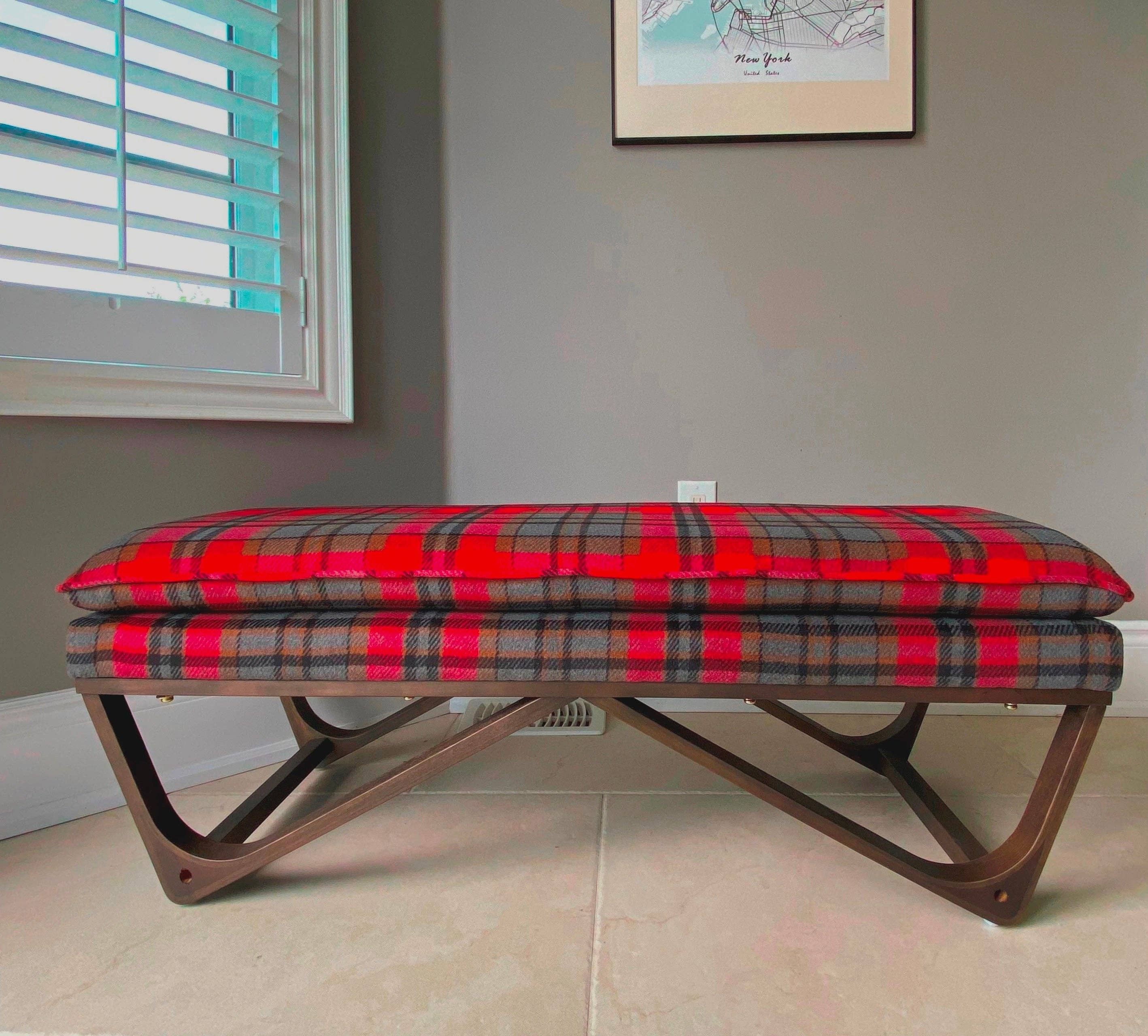 Seat4uhome – Banco por atacado – Banco Highland xadrez estofado Hendraheim 48" Hendraheim4