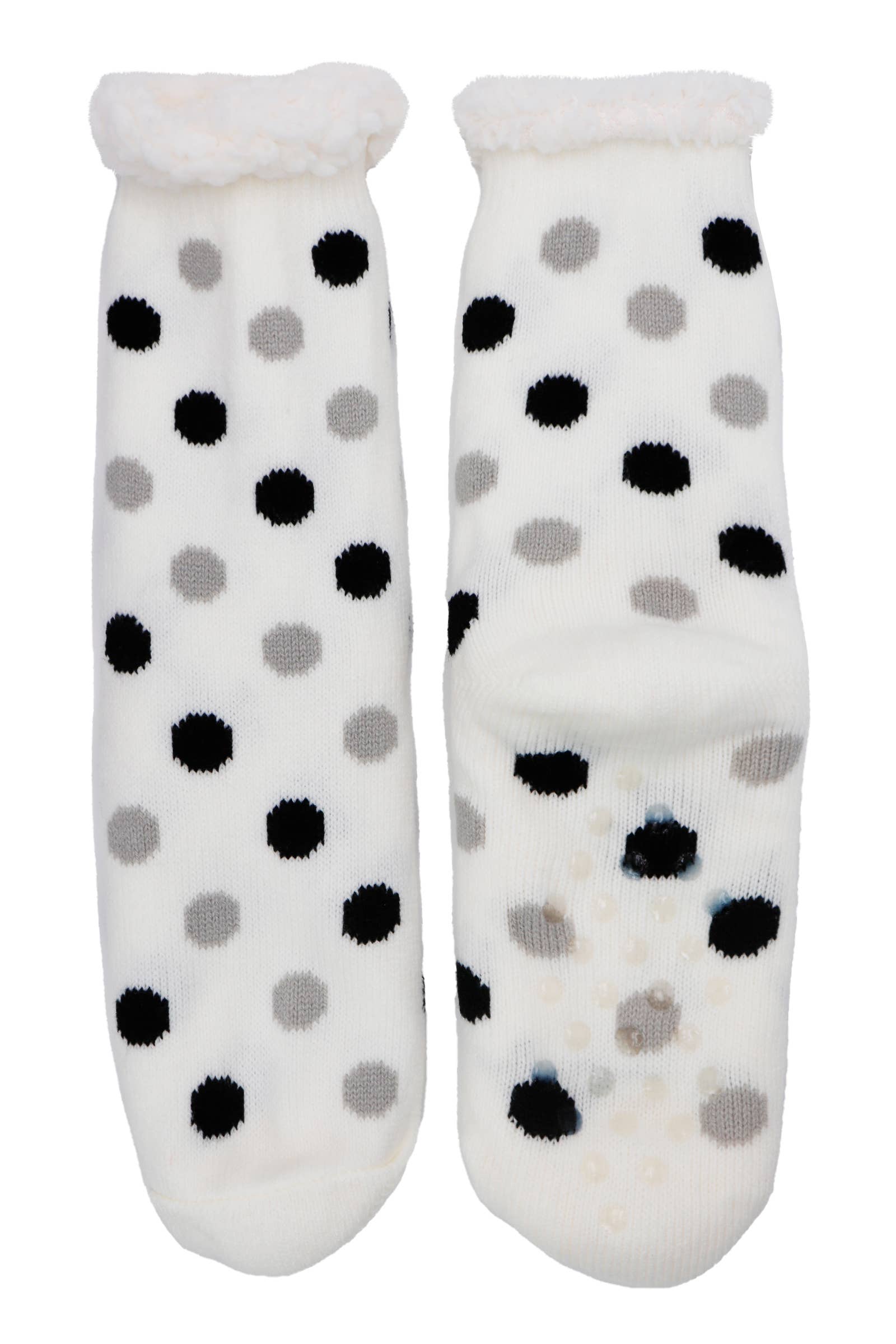 Cap Zone – wholesale Socks – Women's – Polka Dot Frenzy Fuzzy Fleece Cozy Lounge Socks3