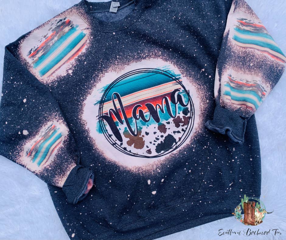 Southern Backroad Tees LLC - Wholesale Graphic Sweatshirt - Women's - Boho Mama Western Bleached Sweatshirt