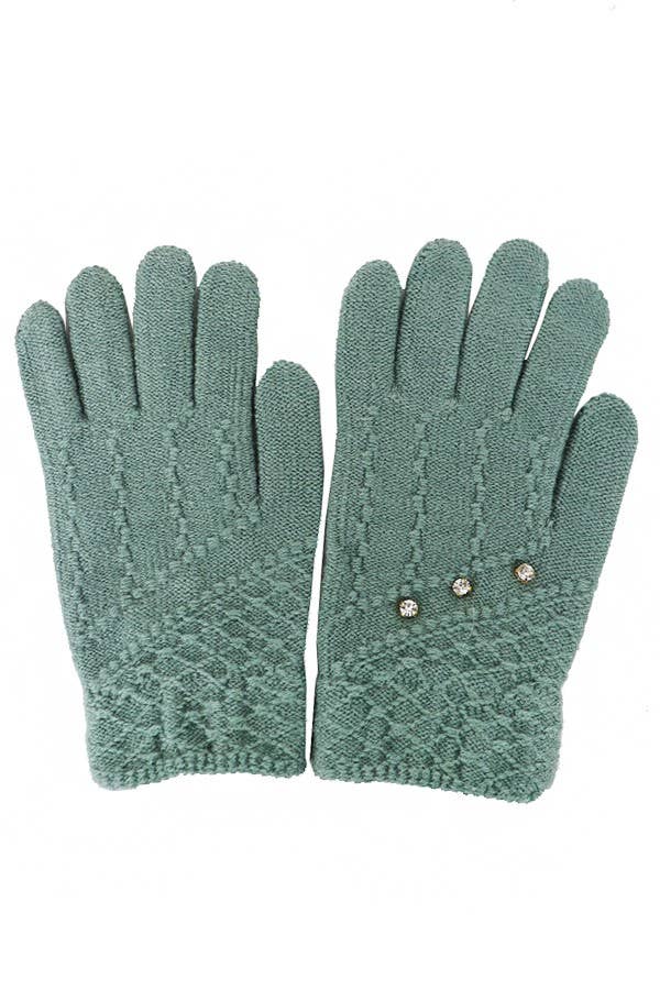 Cap Zone - Wholesale Gloves - Women's - Chevron Seed Stitch Knit Elastic Winter Gloves1