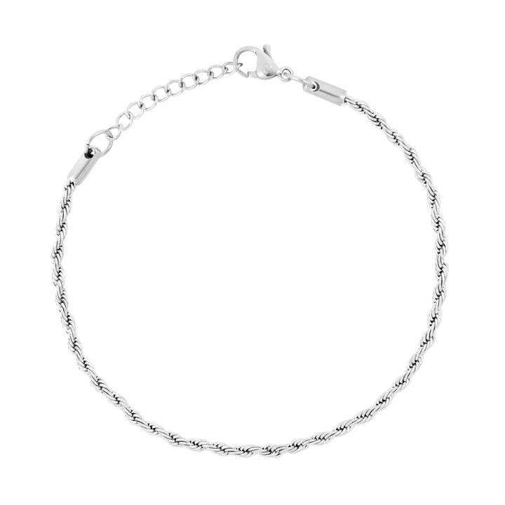 Silver Rope Bracelet (2.5MM) for wholesale by Twistedpendant