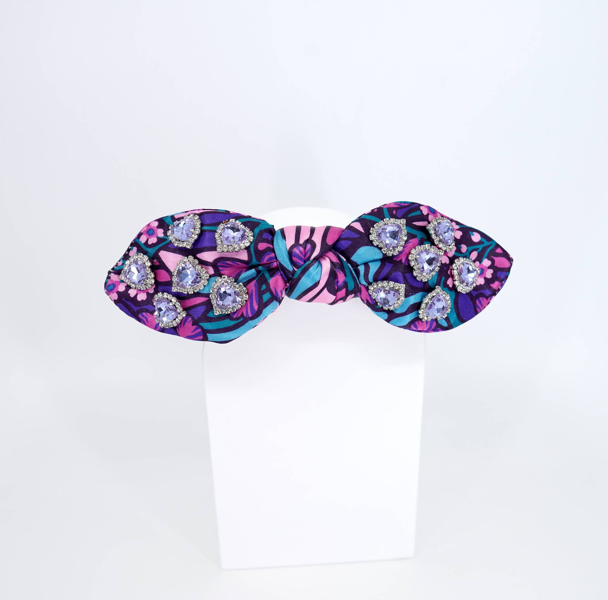 La Bella - Wholesale Fashion Headband - Women's - Night Garden Halo Hearts Mini Bow Headband3