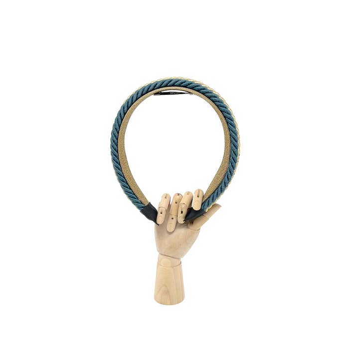 Tétè Accessories - Wholesale Fashion Headband - Women's - Simple gold and avion blue three-strand cord headband2