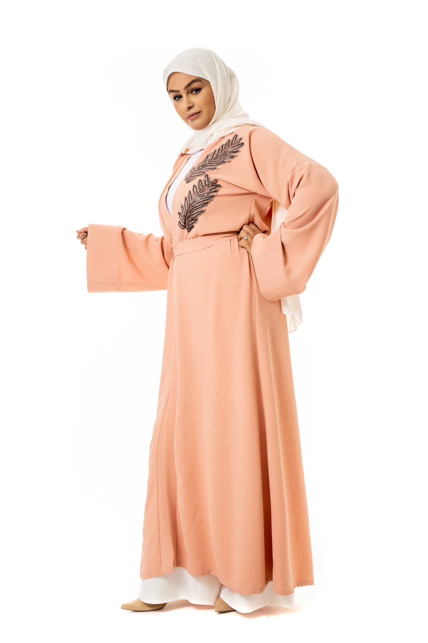 Sultana.R - Wholesale Kaftan - Women's - Salmon Lamia Abaya2