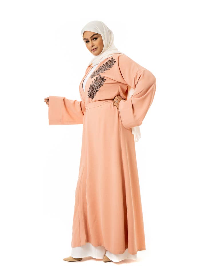 Sultana.R - Wholesale Kaftan - Women's - Salmon Lamia Abaya2