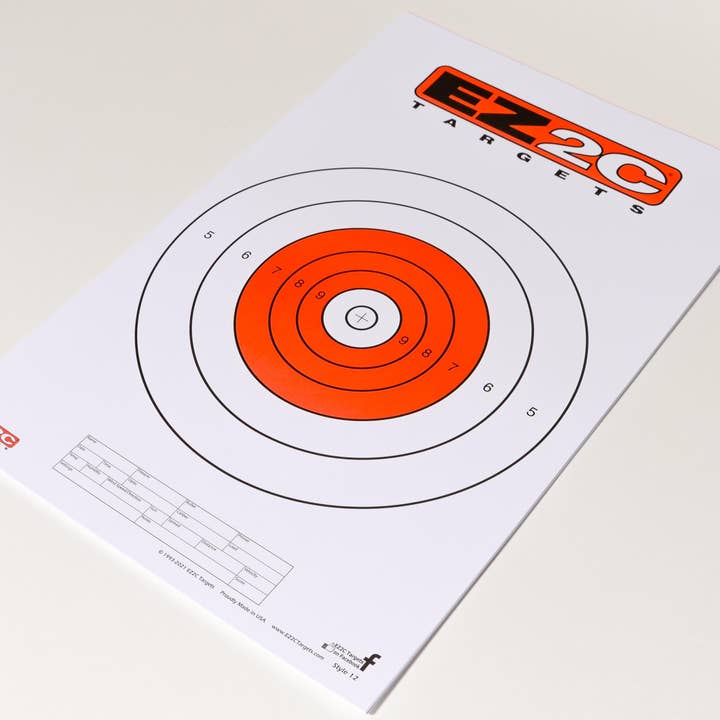 EZ2C Targets - Wholesale Sporting Accessories - 25 EZ2C Targets Style 12: Paper Targets for Shooting Range B16 USA MADE 11"x17" Pad of 258