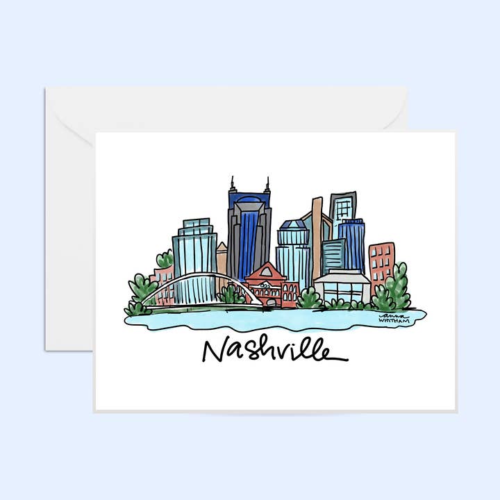 Nashville Notecard Set | Skyline | Cityscape | for wholesale by Anna Whitham Co.