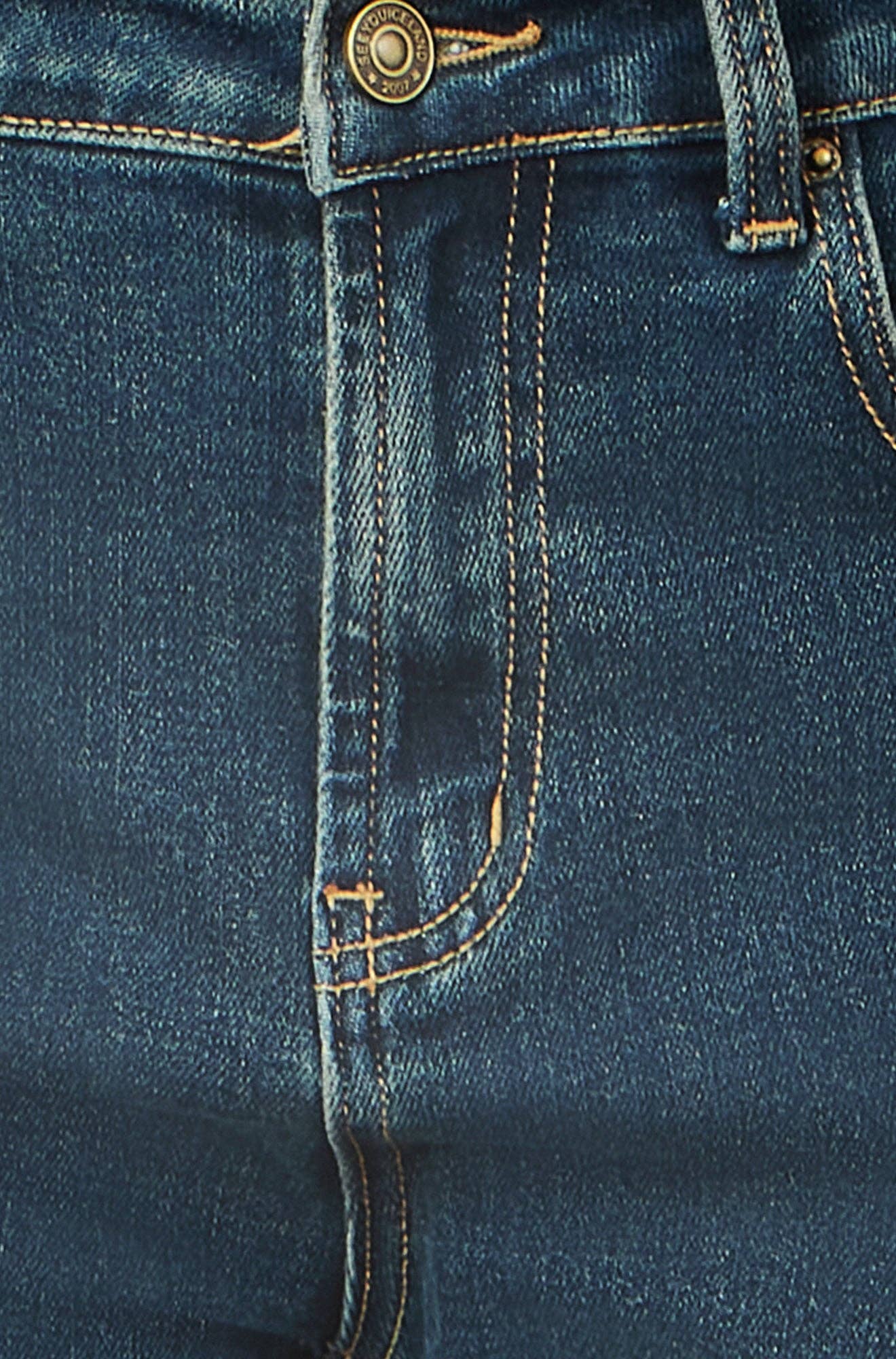 Yumi Blue Dark Wash Stretch Wide Leg Jeans for wholesale on Faire4