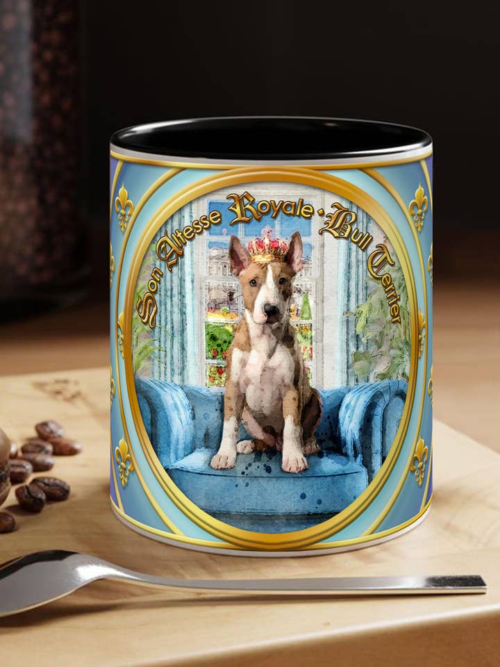 MUG Dog - BULL TERRIER - Coll. "His Royal Highness" for wholesale by Miss Iz
