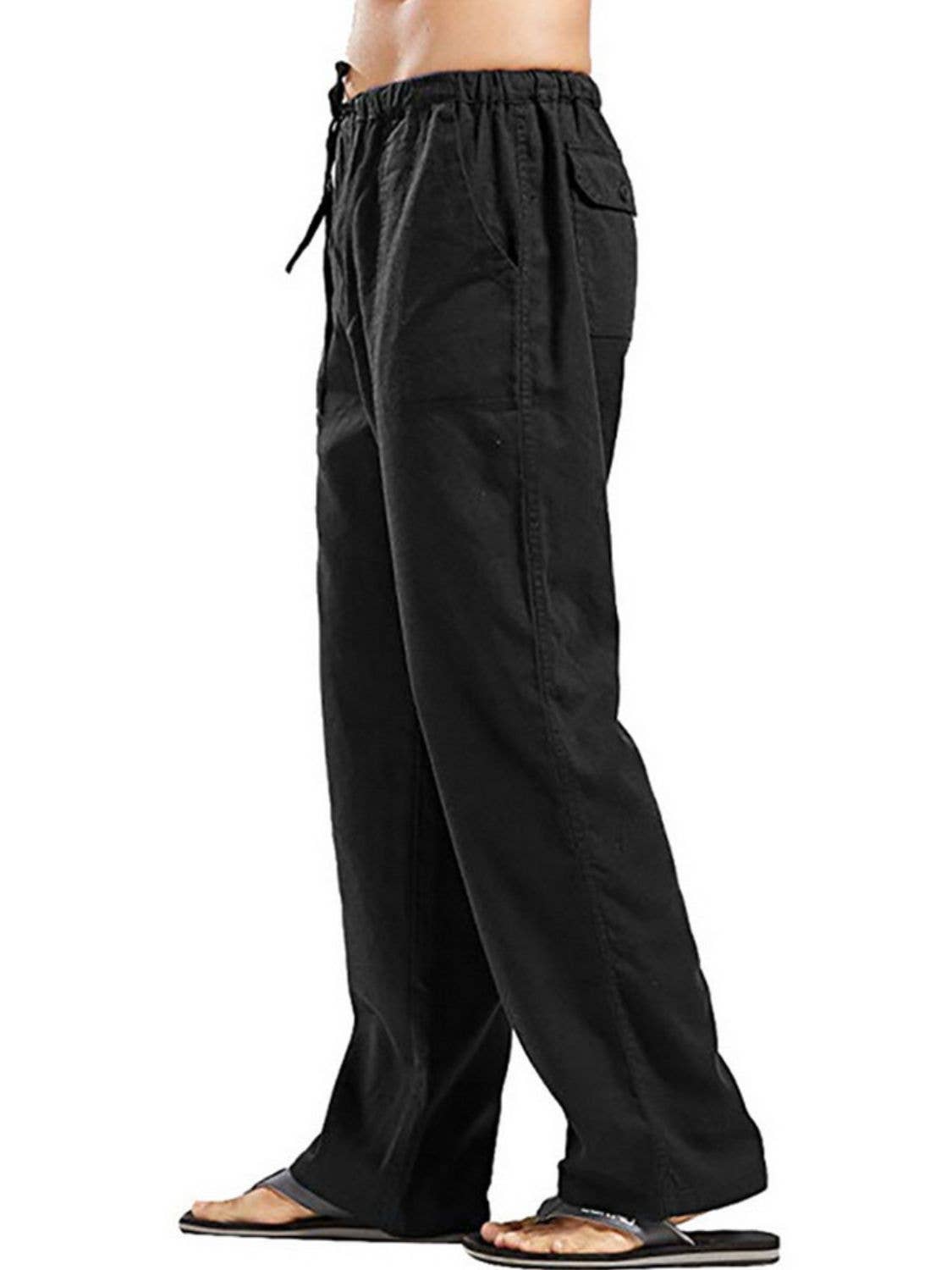 Blak Wardrob - Vente Pantalon – homme - Pantalon droit à cordon de serrage pour homme grande taille2