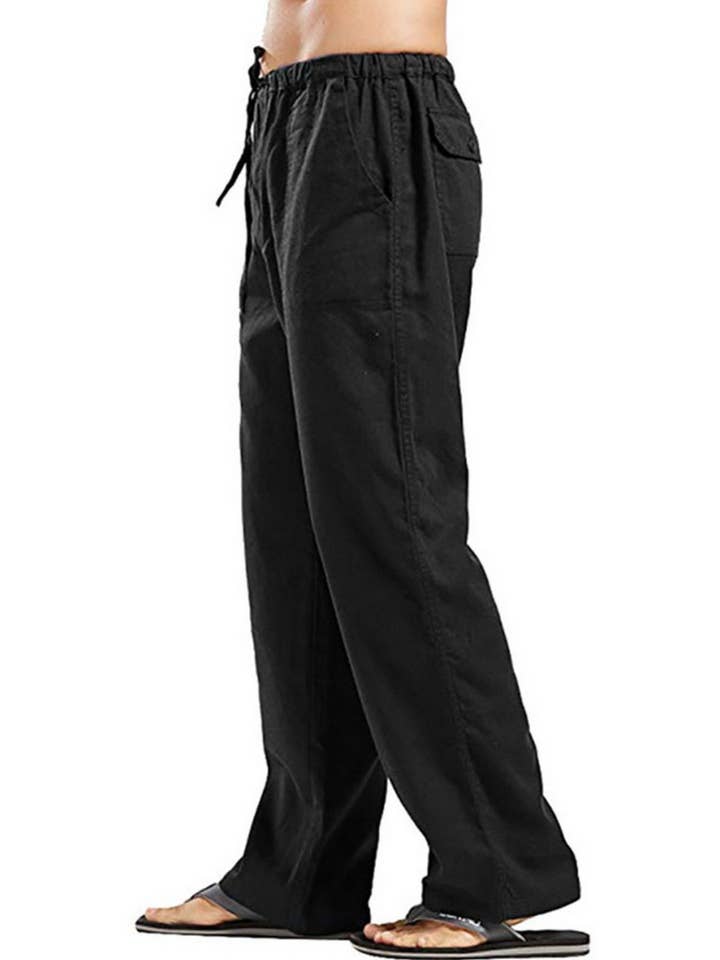 Blak Wardrob - Vente Pantalon – homme - Pantalon droit à cordon de serrage pour homme grande taille2