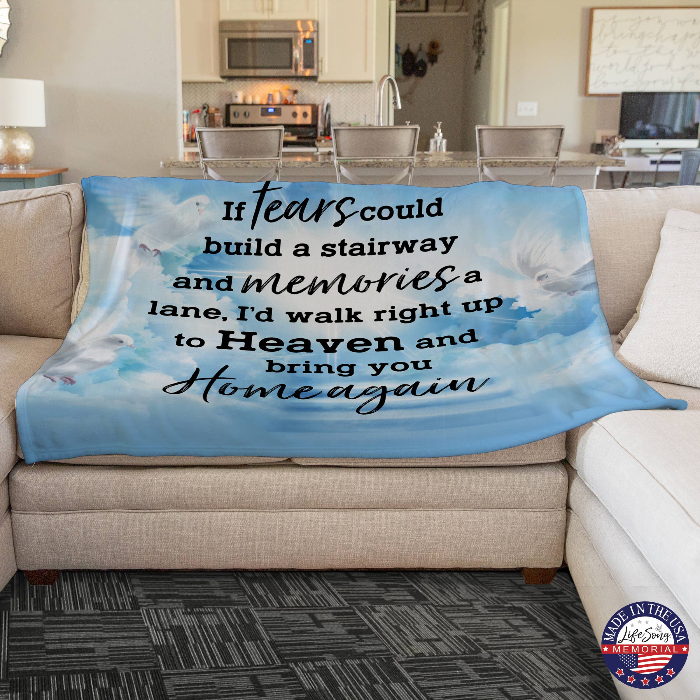 LifeSong Milestones - Wholesale Throw Blanket - Sympathy Dove Memorial Blanket: If Tears Could Build5