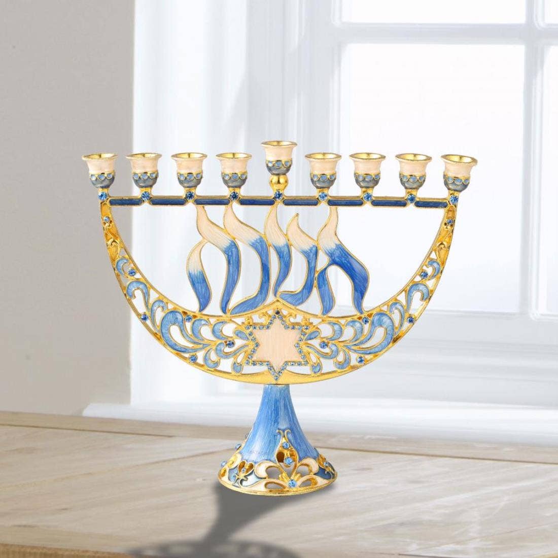Matashi - Vendita all'ingrosso Menorah - Menorah Matashi in smalto dipinta a mano - Elegante candelabro3