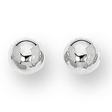 Brinco de bola brilhante de ouro branco 14kt 8,0 mm por atacado de The Diamond Deal