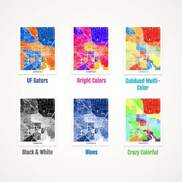 Juanita's Adventures - Wholesale Art Print - Juanitas Gainesville Map Print1