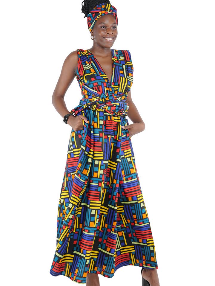 Satsuma Wholesale - Wholesale Dress - Women's - African Print Maxi Infinity Dress