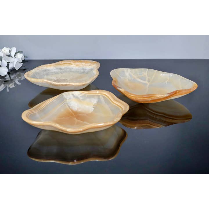 Bandejas de Joias em Pedra Feitas à Mão, Bandeja de Mesa de Cabeceira por atacado de OnyxBowl