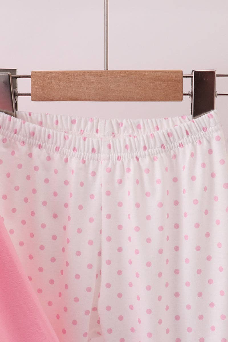 Mom & Co. – Conjunto de camisola e calças – criança por atacado – Conjunto de calças com folhos e árvore de Natal cor-de-rosa com bordado smock2