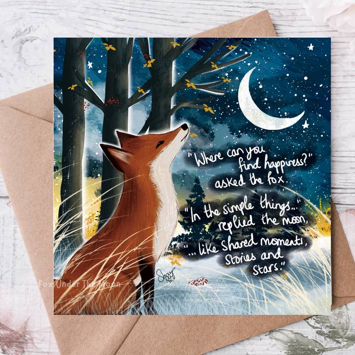 'Happiness' - Greeting Card From Fox Under The Moon for wholesale by Fox Under The Moon