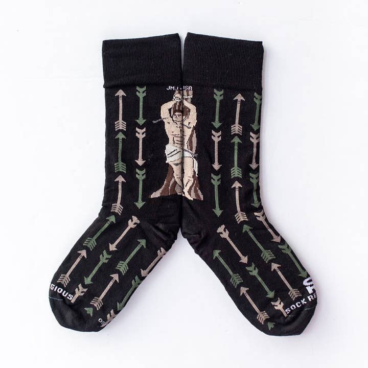 Sock Religious - Wholesale Socks - Unisex - St. Sebastian Adult Socks0