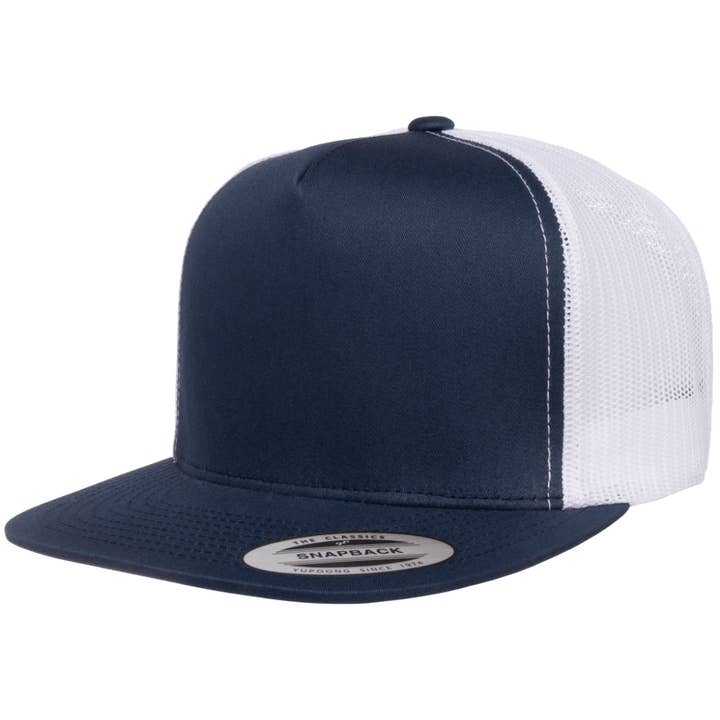 The Park Wholesale - Vendita all'ingrosso Cappellino da camionista - Unisex - Yupoong 6006T Classic Trucker Snapback Hat, berretto piatto con retro in rete, colori bicolore - YP Classics®3